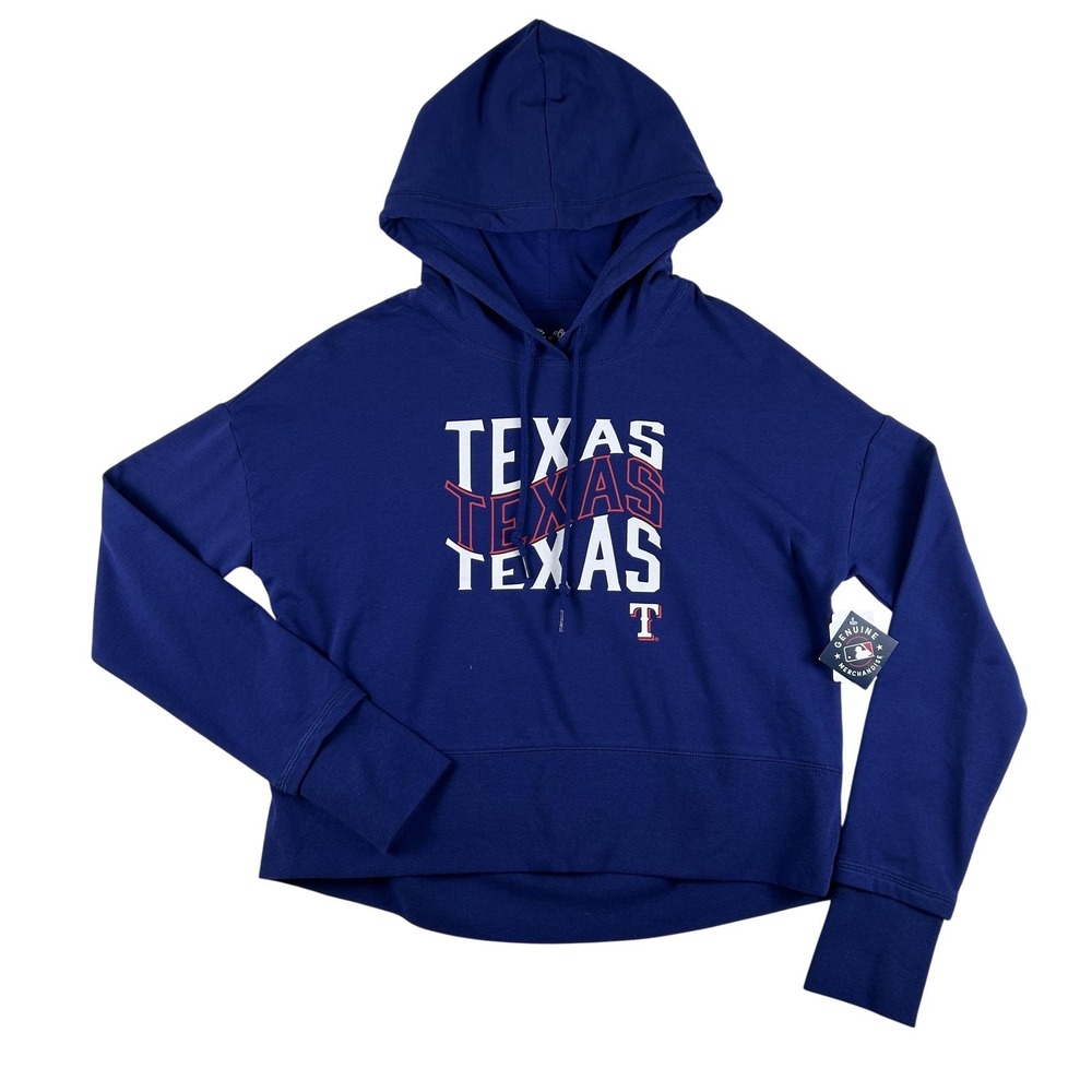 Texas Rangers Hoodie Womens XS Blue Pullover MLB Baseball Genuine Merchandise